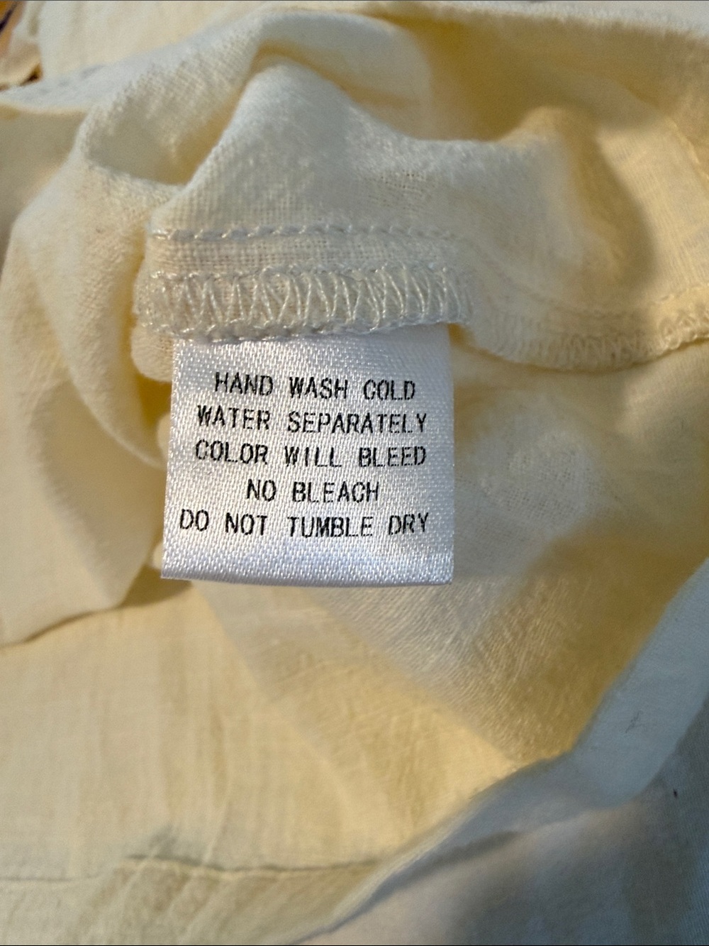 Pinch Embroidered Cream Peasant Blouse with Mustard & Navy Floral Motifs Size L - Picture 5 of 6